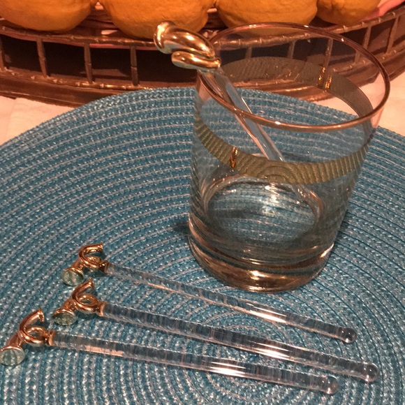 Set/4 Glass ‘French Horn’ Stir Sticks - Picture 3 of 5